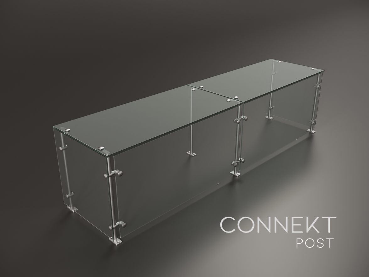 V4 Double Operator-serve Enclosed Display Case